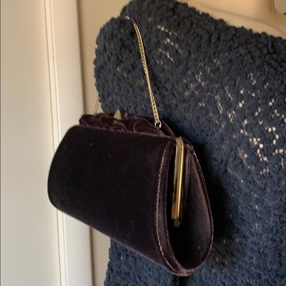 Vintage Brown Velvet Bag - Picture 1 of 3